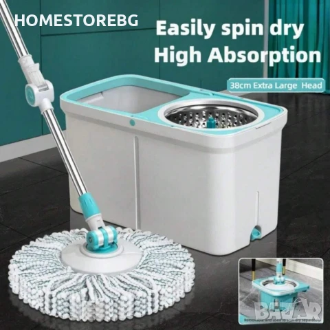 🧹 Въртящ се на 360° моп комплект – Удобство и ефективност за блестяща чистота у дома! 🧹