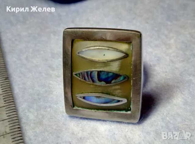 СТАР ПРЪСТЕН УНИКАТ КОСТ в МЕЛХИОНЕР ОБКОВ със СРЕБЪРЕН РИНГ и КРАЛСКИ СЕДЕФ ЧАСТ от КОМПЛЕКТ 37180, снимка 9 - Антикварни и старинни предмети - 49885931