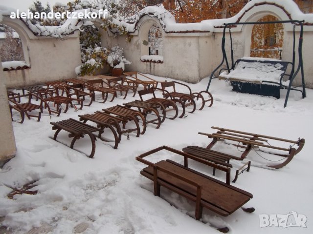 Дървена шейна шейни ретро, снимка 4 - Зимни спортове - 31068789