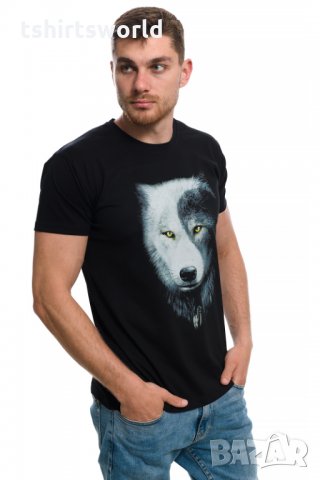 Нова мъжка тениска с дигитален печат Вълк ИН и ЯН, Серия вълци, снимка 9 - Тениски - 27829095