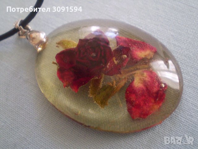 Висулка цвете с кожа и сребро 925, снимка 10 - Антикварни и старинни предмети - 36952471