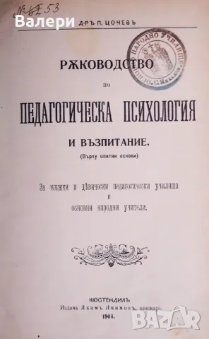 Антикварна книга - Ръководство по педагогическа психология-1904г. 