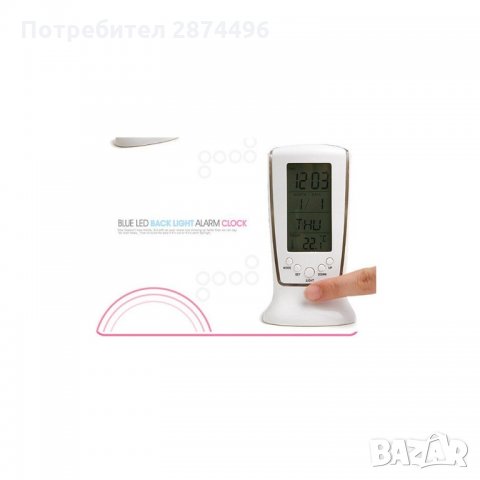 510 Дигитален, диоден, настолен, LED часовник, вътрешен монтаж, с термометър, на батерии, снимка 6 - Други стоки за дома - 34911082