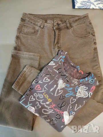 дамски сет дънки и блуза 44 размер , снимка 6 - Дънки - 51803350