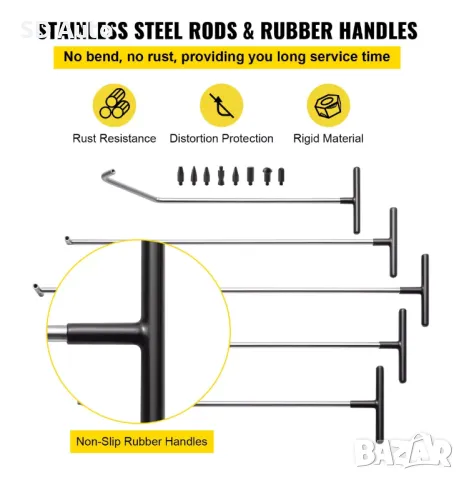 VEVOR PDR Комплект Лостове със сменяем връх за ремонт на вдлъбнатини без кит и боя - 13 части, снимка 5 - Аксесоари и консумативи - 49553153
