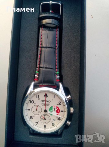 SEIKO Presage ежедневен мъжки кварцов часовник кожена каишка, черно-бял циферблат, снимка 7 - Мъжки - 42898200