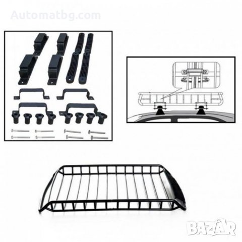 Стоманен багажник Automat, За покрив, 160х100см, Черен, снимка 3 - Аксесоари и консумативи - 39566171