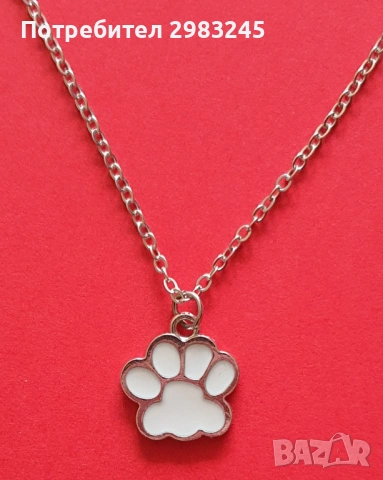 Сребристо колие с лапичка 