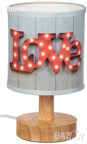 Дървена настолна лампа,Романтична.E14,Kabel 120 см