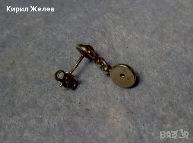 НЕЖНА СРЕБЪРНА ОБЕЦА СРЕБРО 925 с ШЛИФОВАН БАЛТИЙСКИ НАТУРАЛЕН КЕХЛИБАР 30545, снимка 3 - Обеци - 49510827