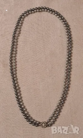 Перлено колие 2 реда със роза 925