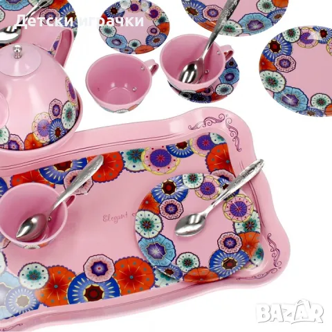 Детски сервиз за чай комплект метален , снимка 6 - Образователни игри - 48952140