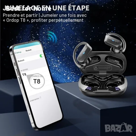 2026 Безжични спортни Bluetooth слушалки, 5.4 Безжични слушалки с HiFi стерео, Слушалки за бягане, снимка 7 - Bluetooth слушалки - 55932374