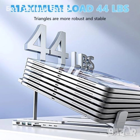 Нова Сгъваема USB-C стойка за лаптоп с 4K HDMI докинг станция 8 в 1, снимка 6 - Друга електроника - 53973411