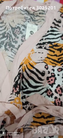 Нов Дамски Халат  С М Л ХЛ с връзки в тигрова окраска, снимка 3 - Нощници - 42788113