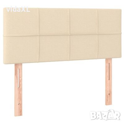 vidaXL Горна табла за легло, кремава, 80x5x78/88 см, плат）SKU:346009, снимка 1