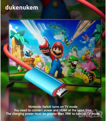 USB-C към HDMI адаптер за Nintendo Switch / OLED – 4K, 100W PD, снимка 7 - Кабели и адаптери - 53257115
