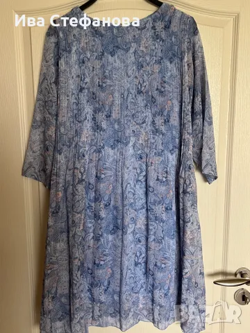 Разкошна нова  ежедневна елегантна теменужено синя рокля ситно плисе солей , снимка 3 - Рокли - 50174123