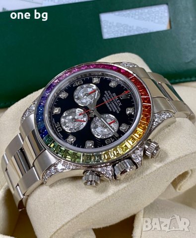 Rolex Daytona White Gold Rainbow , снимка 7 - Луксозни - 42116141