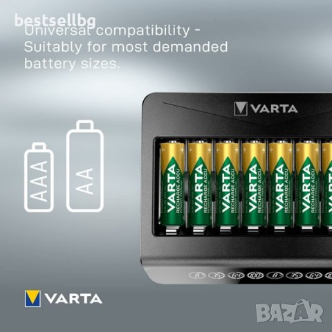 Зарядно устройство за зареждане до 8бр батерии Varta LCD Multi Charger, снимка 2 - Друга електроника - 39074653