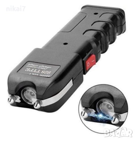 мощен електрошок за самозащита+силен акумулаторен лед фенер кучегон, снимка 6 - Бойно оръжие - 42062918