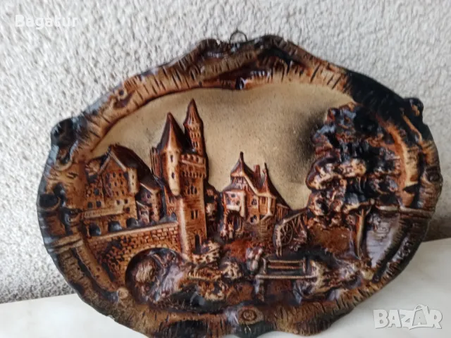 Стенен панел,глинено пано, изглед град,барелеф, снимка 5 - Антикварни и старинни предмети - 48271925