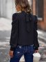 Дамска едноцветна блуза с дълъг ръкав с фалшиво деколте и маншет, 2цвята - 023, снимка 10