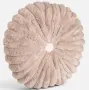 Декоративна кръгла възглавница за диван, бежова с копче, Ø35 cm, снимка 1