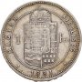 Монета Унгария 1 Форинт 1881-КВ  Франц Йосиф I, снимка 1 - Нумизматика и бонистика - 39688420