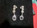 Сребърни, нови, нежни обеци с цирконий , снимка 4