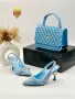 Gucci Луксозни Дамски Обувки В Стил Slingback С Монограм И Среден Ток Код SEM-745, снимка 3