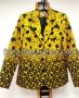 Елегантно дамско сако с подплата черно с жълти слънчогледи., снимка 4