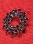 ИЗУМИТЕЛНО КРАСИВА СКЪПОЦЕННА АЖУРНА ВИНТИДЖ АРТ БРОШКА с РЯДЪК ТЪМНОЧЕРВЕН ГРАНАТ 45666, снимка 12