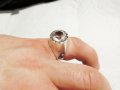 мъжки сребърен пръстен, солиден мъжки пръстен с голям камък - цирконий - стар внос от Щатите ., снимка 5