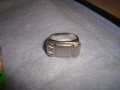 СТАР РЕТРО ВИНТИДЖ СТИЛЕН КЛАСИЧЕСКИ ПОСРЕБРЕН ПРЪСТЕН БЛАГОРОДНА СТОМАНА МАЙСТОРСКА ИЗРАБОТКА 19381, снимка 11
