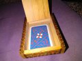 Кутия за карти и молив дървена от соца 124х90мм, снимка 5