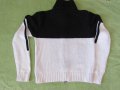 Машинно плетена жилеткав черно и бяло с цип, размер М, снимка 6