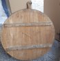 Дървена дъска за месене на хляб, голям дървен кръг фурнаджийска лопата кухня фурна тесто механа пица, снимка 2