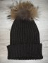 Зимна шапка естествен косъм и плетиво, снимка 2