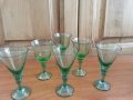Стъклени чаши чашки цветно зелено стъкло, снимка 5