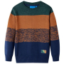 Детски плетен пуловер, многоцветен, 140（SKU:14498