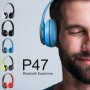 HiFi Безжични Слушалки P47 Wireless, FM Radio, MP3, Micro SD Card, Bluetooth 4.2, Дждж, снимка 4