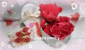 Кутия Обичам те 14 февруари 8 Март денят на жената с вечни сапунени рози ключодържател мече картичка, снимка 1 - Романтични подаръци - 39388735