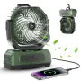 Акумулаторен вентилатор с дистанционно RGB осветление и таймер, снимка 1