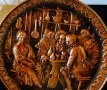 Релефна медна картина,медно пано 40 см. , снимка 2
