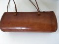 Винтидж френска чанта от 60-те естествена кожа цвят коняк, снимка 2