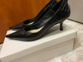 Черни обувки на ток естествена кожа, снимка 1 - Дамски обувки на ток - 42851245