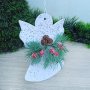 3390 Коледна фигура Ангел с шишарки, снимка 2
