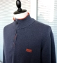 Hugo Boss Mens Navy Blue 1/4 Zip Long Sleeve Cotton Jumper Pullover Size XL /XXL, снимка 3