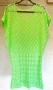 Ефектна памучна плажна рокля- туника цвят лайм  CROCHET , снимка 3